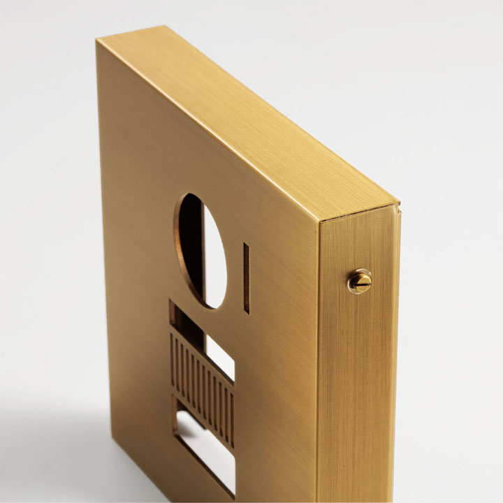 FCIP-OTF-2N/真鍮(硫化イブシ)BOX型インターホンカバー